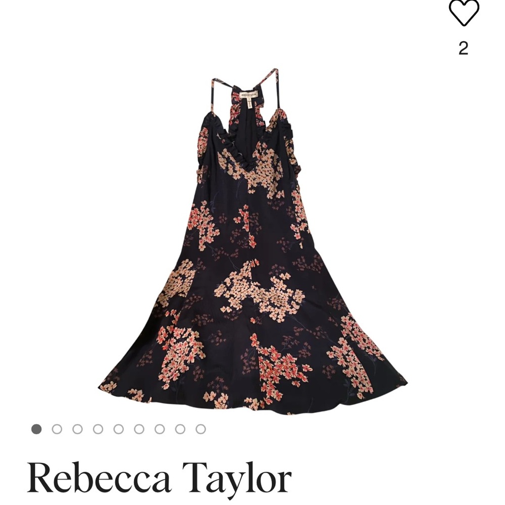 Rebecca Taylor Navy Silk Phlox Floral Dress. Lined. Excellent Condition. Size 8
